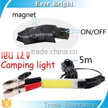 Magnet base 5m wire 48smd cob led light with switch led 12v camping light