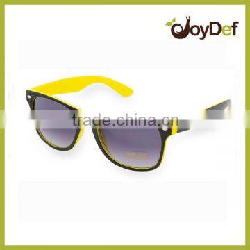 Custom fashion Style Two Tone Neon Sunglasses black & yellow frame sunglasses UV400