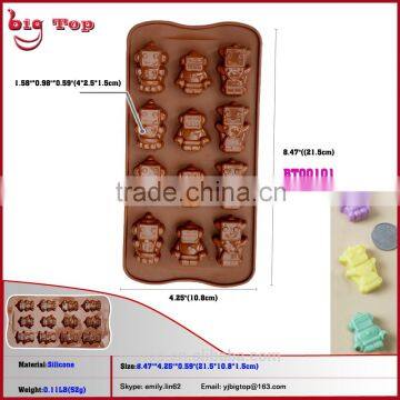 BT0101 New 12 Holes Robot Shape Silicone Chocolate Mould 12 Holes Robot Shape Ice Cub Container