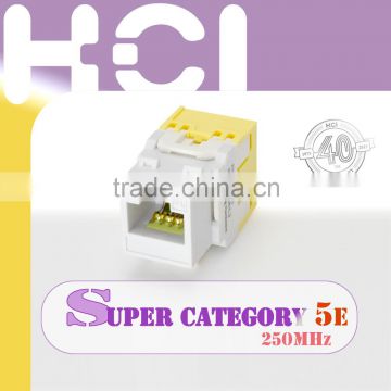 Network Solution RJ45 8P8C ETL 180 Degree UTP Super Cat 5e Modular Keystone Jack