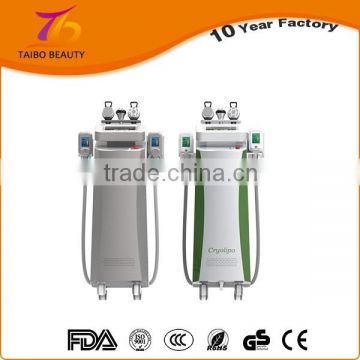 Cryolipolyisis cool shaping machine with five treatment heads:two cups, two rf heads, and one cavitation heads. +CE approved