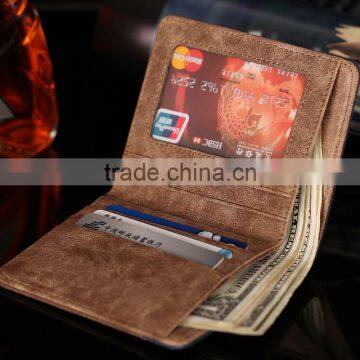 Alibaba trade assurance supplier custom men canvas+pu leather Creative wallet purse