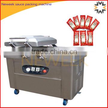 Neweek double chamber inject nitrogen vacuum liquid tomato sauce packing machine