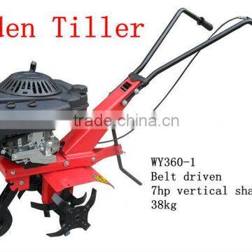 Garden tiller 7hp vertical shaft tiller belt driven for home use