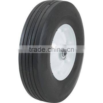 10 inch 10x2.75 ball bearing solid rubber wheel for hand trucks, tool carts