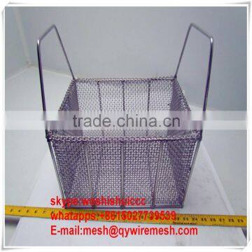 orange round shape bread wire basket