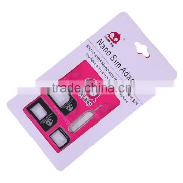 Nano SIM Card to Micro Standard Adapter Converter Set for Apple iPhone 5S 4S 5 4