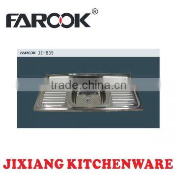 single bowl double tray stainless steel kitchen sink with backsplash