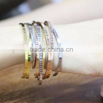 Wholesales Stainless Steel Adjustable Message Bangle Bracelet With High Quality photo-5