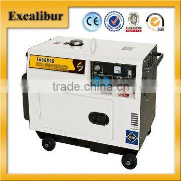 5KVA small three-phase portable silent diesel generator with double mufflers