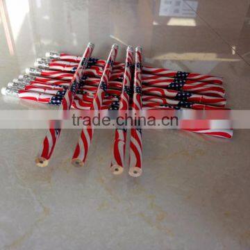 USA Flag Design Film Faced Wooden Pencil for Africa photo-3