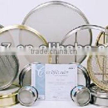 Brass test sieve for test the weight of dry soil (sand)