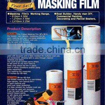 Pre folded paint masking film,hand mask