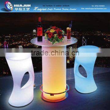 China Plastic rechargeable led bar stool & bar table with lighting