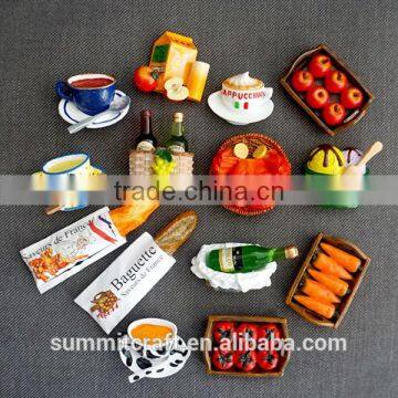 Wholesale custom creative resin 3d food fridge magnets