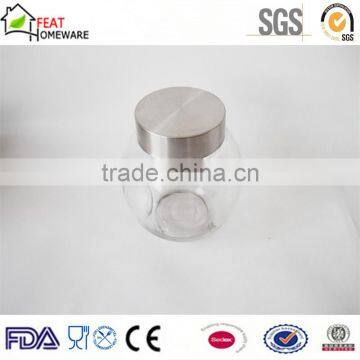 Hot sale glass bottle glass storage pot glass jar with lid