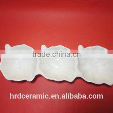 Stocked Wholesale Best Prices Porcelain Bowl Ceramic Dish Leaf Shape photo-3