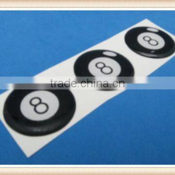 LUCKY EIGHT - 8 BALL DOMED DECAL EMBLEM STICKER SET OF THREE #211