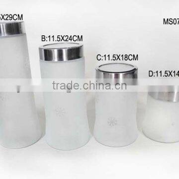 big bottom cylinder frosted mason glass jars with screw cap