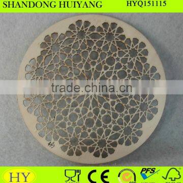 unfinished round laser cut cheap wooden coaster wholesale