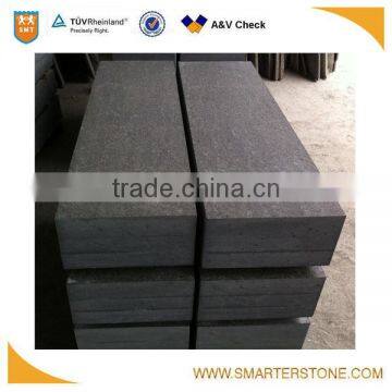 Flamed surface black basalt cobblestone size 30x80 cm