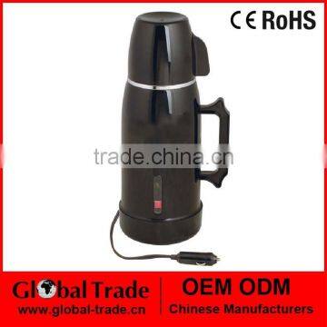 12v Electric Travel Kettle Car 1 L Poratable Tea Maker Car Van Travel Camping Electric Water Black Kettle Jug A0254