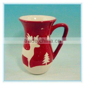 Handpainted dolomite christmas ceramic water jug