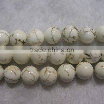 white round natural loose turquoise beads