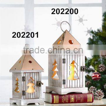 House Shaped Christmas Decorative Wooden Candle Lanterns