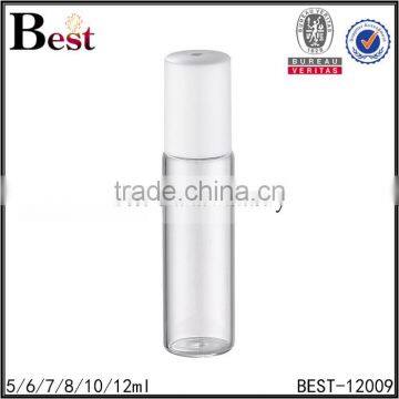 Cosmetic Fragrance Perfume Bottle Roll on 5ml 10ml 12ml Clear Stainless Steel Roller White Plastic pp Cover Bottle Perfume photo-3