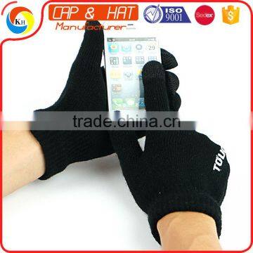 Factory Outlet Acrylic Knitted Winter Touchscreen Gloves All Color Custom photo-5