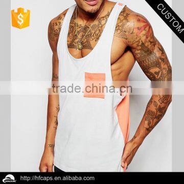 Fashion Men Plain Tank Top With a Pocket