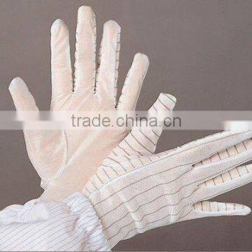 Anti-static gloves/safety gloves/pvc glove/Polyester filament knitted with carbon fiber glove/ESD protection/PVC coating