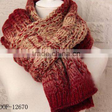 Fashion lady winter crochet acrylic knitted scarf