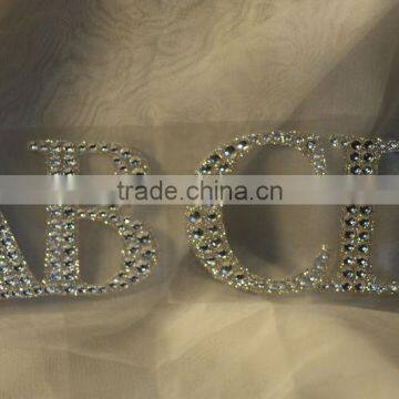 3D Glitter Crystal Stone Letters Laptop Stickers photo-2