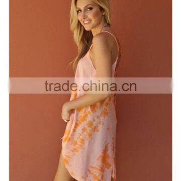 Long Length Casual Orange Tops Loose Tank Tops Wholesale Women photo-2