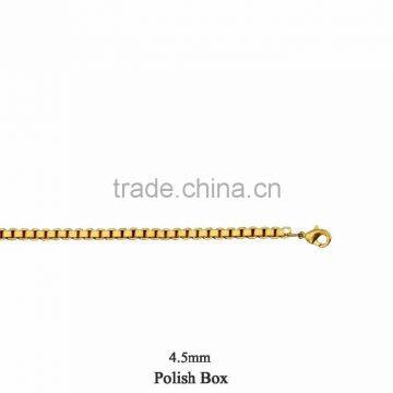 Gold Plated 4.5 MM Polish Box Chain