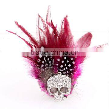 Fashion Large Full Rhinestone Skull Brooches Peacock Feather Corsage Brooch All-match Formal Dress Clothing Clasp photo-2