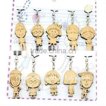 fashion wood ACG Character mobile accessories, lovely charm accessories for mobile phone, cell phone