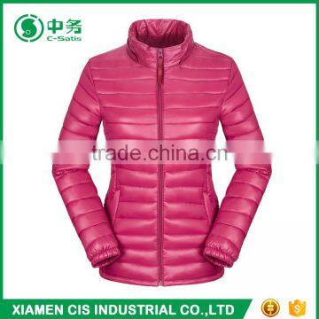 Morden Style Pink Women Ultra Light Down Jacket With Detachable Hood photo-2