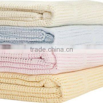 Organic Cotton Breathable Crochet Knit Baby Blanket photo-2