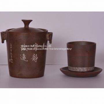 Tea Set Chinese Handmade Cermaic Tea Set With One Tea Caddy and Two Tea Cups photo-3