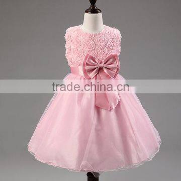 C5#Kids Infant Girls Flower Petals Dress Children Toddler Elegant Dress Pageant Wedding Formal Party Dress photo-3