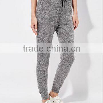 Female hemp grey leisure knitting feet pants