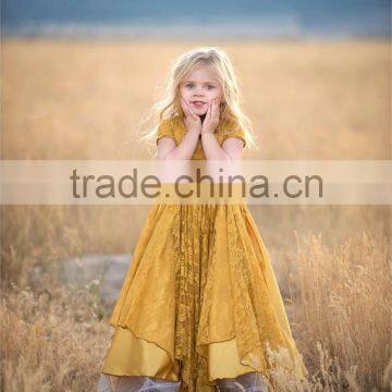 Little Girls Maggie Tiered Lace Gown Dress Flower Girls White Maxi Wedding Dress photo-2