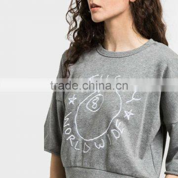 Ladies Clothing Hip Hop Clothing Crew Neck Half Sleeve Hoodies photo-3