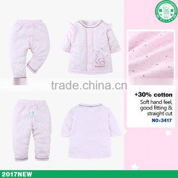 OEM Soft Comfortable Simples Design Pink Baby Girls Clothing Sets photo-2