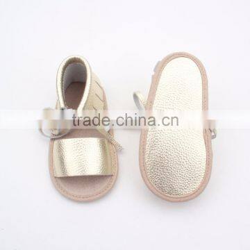 Wholesale Kids Leather Plain White Baby Sandals Shoes photo-5