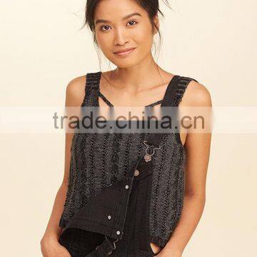 2018 New Fashion Womens Knitted Sleeveless Crochet Top With Wholesale Price photo-4