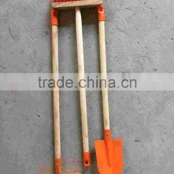 Floral Wood Handle Garden Shovel /hoe /brush/ Broom/ Rake Long Pot Garden Tool Set photo-2